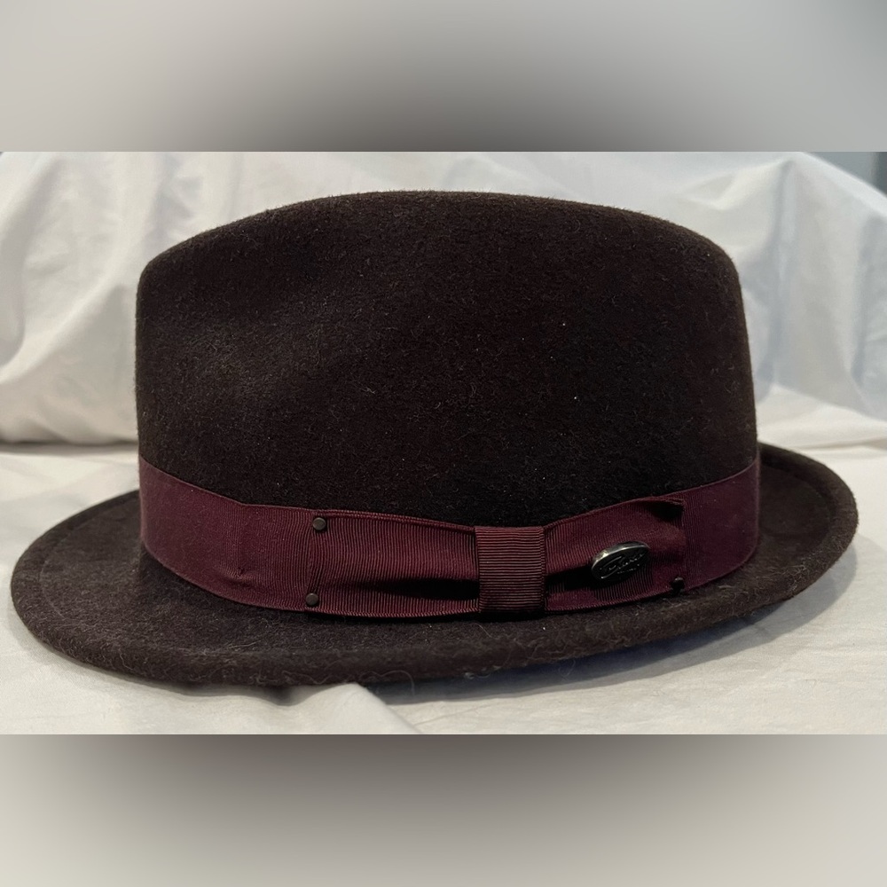 Bailey Of Hollywood Brown Fedora Hat with Red Ribbon
